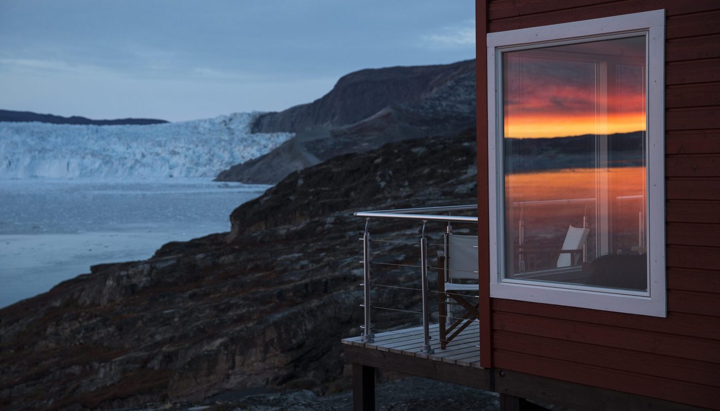 hytte solnedgang gletsjer udsigt @Carsten Egevang 2014